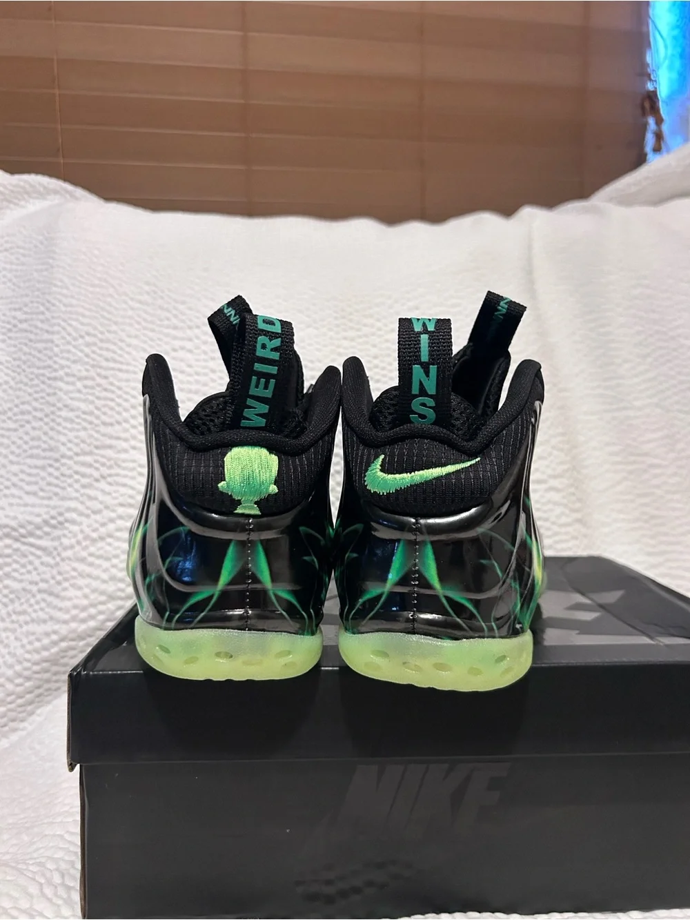 & Other Stories Black Athletic Shoes with Neon Green Flame Accents